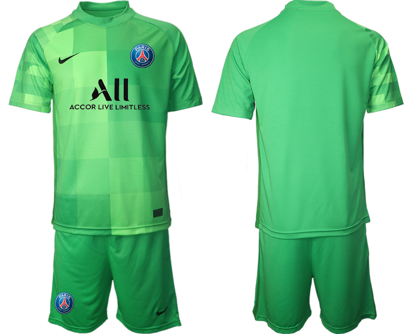 Men 2021-2022 Club Paris St German green goalkeeper blank Soccer Jersey->paris st german jersey->Soccer Club Jersey